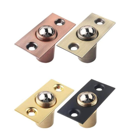 Super Stylish Bothyi 2x Adjustable Ball Door Catches With Roller Beads Locks For Cupboard Gate And Closet Doors in black and brass finishes