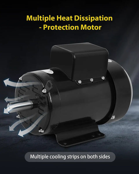 Three Horsepower Farm Duty Single Phase Electric Motor 1750 RPM with cooling features