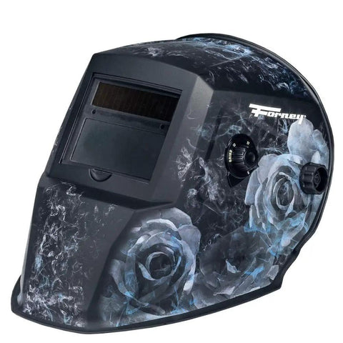 Smoking Rose ADF Welding Helmet Built Tough With Lightweight Fireproof Shell featuring rose design and adjustable settings