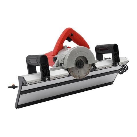 Heavy Duty 1200W Electric Tile Chamfering Tool Quits Rough Edges Fast With Tight 43 Degree Bevels On Ceramic And Porcelain Plus Sturdy Aluminum Guide Plate.