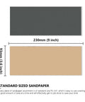 Top Shelf Sandpaper Set 4 Pieces Water Dry Sanding Sheets Grits 80 To 5000, showing two pieces, 9x3.6 inches, for polishing.