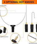 4 optional hot knives with different cutting tips for the Dope Hot Wire Foam Cutter Kit 4 In 1 Upgrade Set.