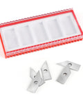 60 Degree Carbide Inserts For 1/4 Inch Shank Router Bit, V Groove Replacement Inserts with packaging, solid tungsten carbide, 5 pack set.