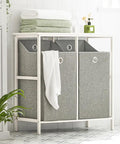 Two Removable Laundry Bags Laundry Sorter With Shelf For Bedroom Bathroom And Laundry Room No Fuss Storage Hamper With Easy Access Pull Out Design And Simple Modern Rack