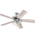 52 Inch Indoor Ceiling Fan With Light And LED, Tri Mount 5 Blade Modern Farmhouse Style in Gray Oak and Brown Walnut Finishes
