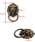 12 Pack Lion Head Cabinet Knobs Pulls with mounting screws, 2.5 inches long by 1.6 inches wide, rustic antique finish, zinc alloy, rust resistant