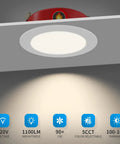 24 Pack 6 Inch Led Recessed Downlights 2 Hr Fire Rated Wet Ic Certified Dimmable Wafer Ceiling Lights with 1100LM brightness