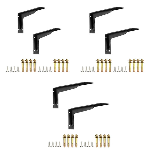 Heavy Duty Metal Shelf Brackets For Wall Mount Storage Straight Up Zero Fuss Setup with screws and anchors included.