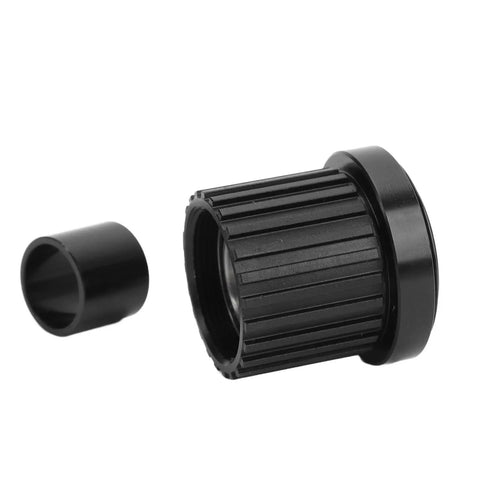 12 Speed Freehub Body MS048 With 15mm Aperture For 12mm Thru Axle Or 5mm Quick Release Slick Ratchet Design, shown in black aluminum