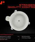 Front HVAC Heater Blower Motor With Fan Cage And Impeller For Lexus CT200h, white impeller assembly with 3-pin connection.