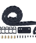 16.9in Opening Type Drag Chain Kit For P1P P1S P2S X1 X1C Flexible Nested Wire Carrier Cable Track Black With Printed Part And Heat Insert Nut