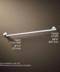 Components 30 Inch Towel Bar In Polished Chrome Sleek Bathroom Hardware With Premium Metal Construction Corrosion Resistant Finish Coordinates With Components Faucets And Shower Trim mounted on wall