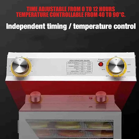 Heavy Duty Stainless Steel Food Dehydrator With Multi Layer Racks Digital adjustable timer and temperature control panel.