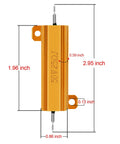 TiToeKi resistor 50W 25Ω aluminum-cased wirewound chassis-mount load resistor with mounting tabs (orange)