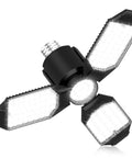 Ultra Bright LED Garage Light With 168 Chips, Three Plus One Deformable Panels, 80W 8000LM 6500K Daylight Screw In Ceiling Light