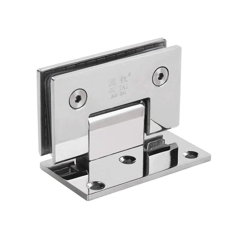 Premium Stainless Steel 304 Wall Mount Glass Shower Hinges For Frameless Bathroom Doors, close-up view, showcasing solid design.