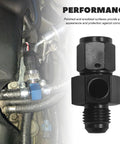 NYTKL 6AN male flare to 6AN female swivel fitting adapter, aluminum, straight fuel line take-off with 1/8 NPT gauge port