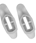 Heavy Duty Cutter Hand Guards 2 Pack For DIY Knife Handle Builds, Finger Protection During Handle Assembly, silver guards visible