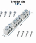 7 Terminal Grounding Bar Kit For QO Load Centers with screws, 2 pack, stainless steel screws included for Schneider Electric.