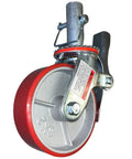 Smooth Rolling Scaffold Casters With Boss Grade Red Rubber Wheels And Rock Solid Locking Brakes For Easy Job Site Cruising Six Inch Diameter