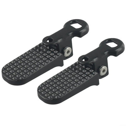 Stylish Foldable E-Bike Rear Footrests In Heavy Duty Aluminum Alloy Black For Passenger Comfort And Stability On Any Commute Or Road Trip Adventure, black pair