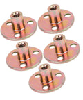 Image of five Three Hole Flange Nut With Galvanized Finish M8, Rugged Tee Nut for secure mounting and tight fit with three point contact