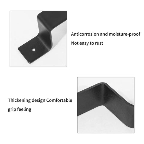 Dope Black Barn Door Handle Set For Sliding Doors And More, Sleek Rustic Steel Hardware, anticorrosion, and comfortable grip