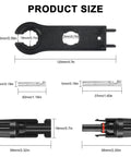 40 Pieces MC4 Solar Panel Connectors Kit With Two Assembly Spanners IP67 Waterproof MC4 Cable Connectors, product size measurements