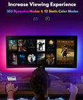 Person gaming with Under Monitor RGB Light Bar For Dope Desk Setup USB Powered LED Ambient Light For PC And Gaming 12 Inch 353 Color Modes.