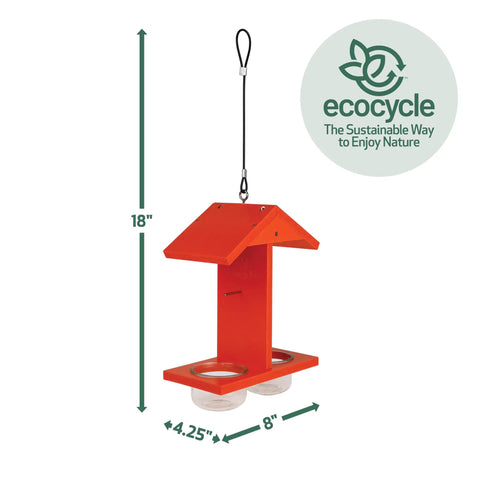 Durable Recycled Plastic Citrus Sampler Oriole Bird Feeder With Dual Sided Feeding 2 Removable Glass Dishes And Fruit Spikes Zero Point Four Quart Capacity Orange Backyard Decor For Wild Birds