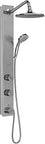 8 Inch Rain Shower Head With Handheld Spray Combo Stainless Steel Chrome Finish, showing rainfall showerhead with jets and sprayer