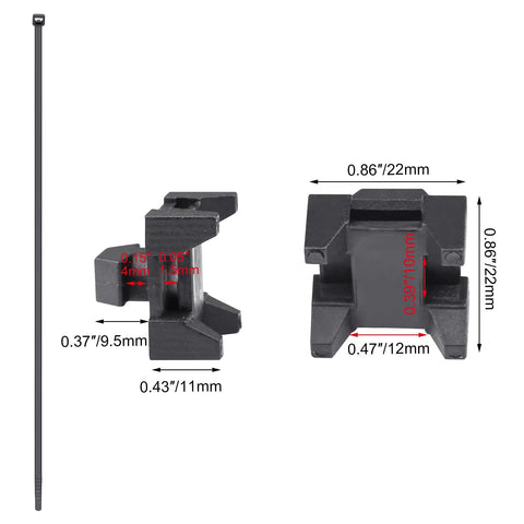 Plastic Zip Tie Mounting Blocks 25 Pack For 15 And 40 Series Aluminum T Slot Extrusions Drop In Base Mounts For Easy Cable Management On 3D Printers Routers DIY And CNC Machines, black plastic block with zip tie