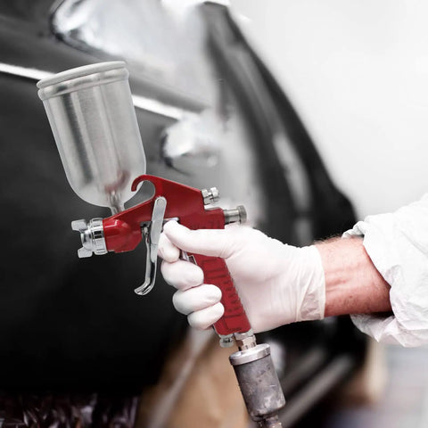 Using HVLP Gravity Feed Spray Gun With 400cc Aluminum Swivel Cup 1.5mm Nozzle Pro Grade Air Paint Sprayer For Furniture Auto Body