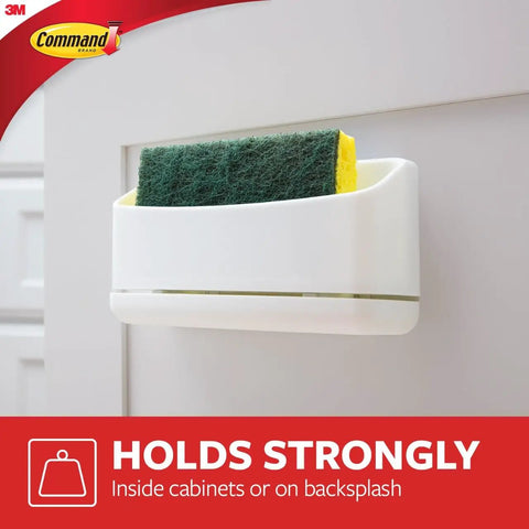Under Sink Sponge Caddy Set Pack of 2 With 8 Adhesive Strips, Damage-Free Organization, No Tools Needed, Easy Mount on Cabinet