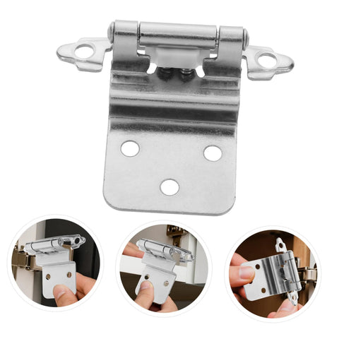 Front view of Anneome 8Pcs self-closing inset cabinet hinges, flush-mount metal hardware for kitchen/bathroom furniture