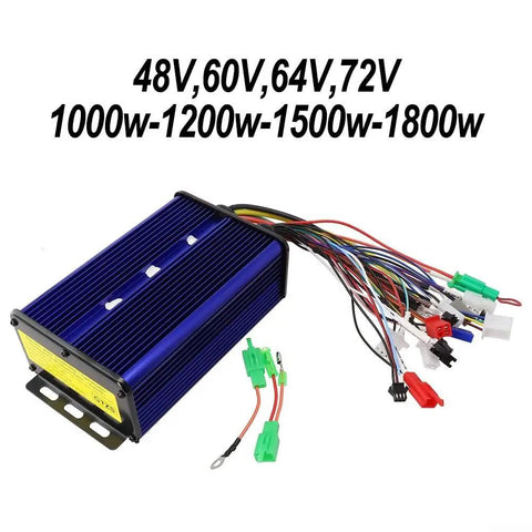 Beefy Brushless Hub Motor Controller 1800W 36V To 72V 60A 18MOS Metal Housing Square Wave for e-bike and scooter parts