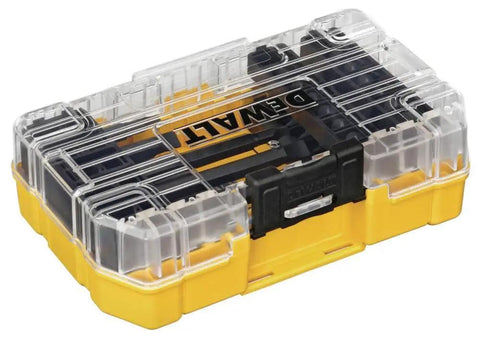 Impact Driver And Screwdriver Bit Set 34 Piece With Connectable Accessory Storage System Pro Grade Bit Bar Patented Clear Lid