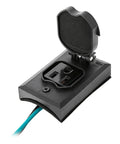 Heavy Duty Grounded Outdoor Convenience Outlet, Weather Resistant Lam Post Electrical Plug with dustcap and cord.