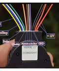 Close-up of the 24H Runtime Brushless Servo Motor DC 12V With Built In Drive PWM Speed Regulation 100 Line Encoder connections