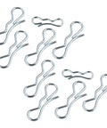 Bow Tie Lock Cotter Pins And Deck Clips Set In Seven Sixteenths Inch And Five Sixteenths Inch For Front And Deck Linkage, Includes 194209 And 194208 Pins, Beefy Hardware, Compatible With Husqvarna Craftsman Poulan, silver steel clips