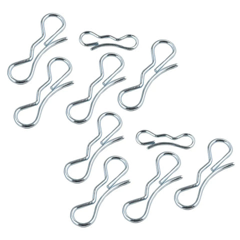 Bow Tie Lock Cotter Pins And Deck Clips Set In Seven Sixteenths Inch And Five Sixteenths Inch For Front And Deck Linkage, Includes 194209 And 194208 Pins, Beefy Hardware, Compatible With Husqvarna Craftsman Poulan, silver steel clips