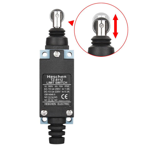 Workhorse Industrial Grade Limit Switch With Parallel Roller Plunger Enclosed 1NO 1NC Momentary 250VAC 10A front view