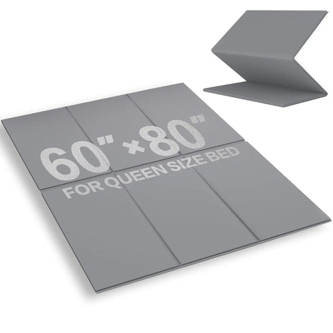 Queen Size Bunkie Board Foundation Heavy Duty Mattress Support Platform 60 x 80 inch grey design for bed frame support.