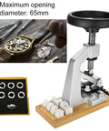 Top Tier Premium Watch Case Opener Tool Set Hella Tough Bench Press Vice and Reliable Back Cover Wrench Killer for Rapid Wristwatch Maintenance showing tool kit with parts.