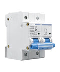 Top Tier Heavy Duty 2 Pole 1000V DC MCB Main Circuit Breaker For Solar And RV Systems 125A with clear toggle switch detail.