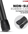 Close-up of non-slip rubber caps on Heavy Duty Adjustable Speaker Stands Pair, 54 Inch Tripod Bases With 132 Lbs Capacity