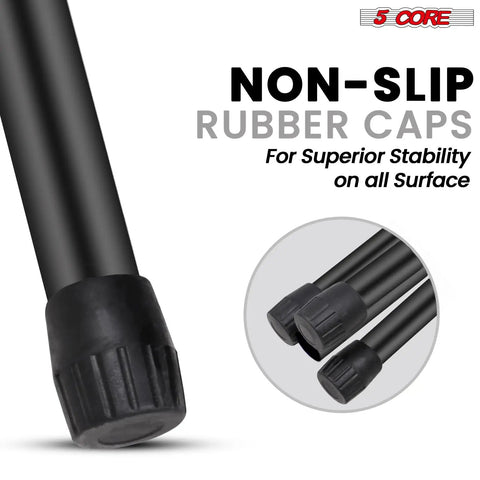 Close-up of non-slip rubber caps on Heavy Duty Adjustable Speaker Stands Pair, 54 Inch Tripod Bases With 132 Lbs Capacity