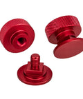 Pipeliner Style Welding Hood Fasteners Headgear Replacement Screws Aluminum Red Anodized Knurled Pair Built Tough For Durable Helmet Hardware Upgrade Kit close-up