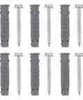 Ribbed Plastic Wall Anchors And Carbon Steel Screws Kit For TV Bracket Mounting Heavy Duty Rust Resistant Suitable For Drywall And Hollow Walls 6 Anchors And 6 Screws, 6 pairs
