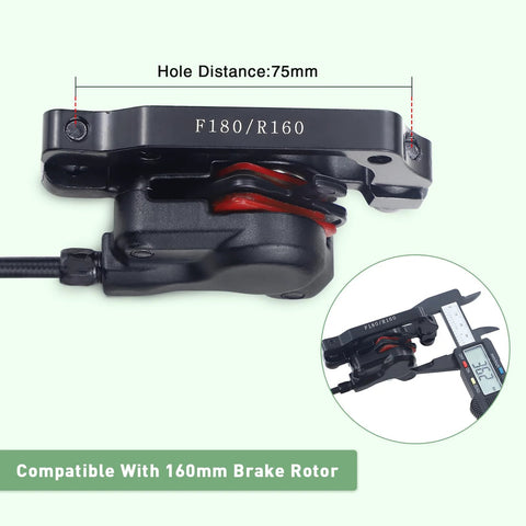 WEEROCK MTB hydraulic brake set with right-rear lever, aluminum alloy body, compatible with 160mm rotors.